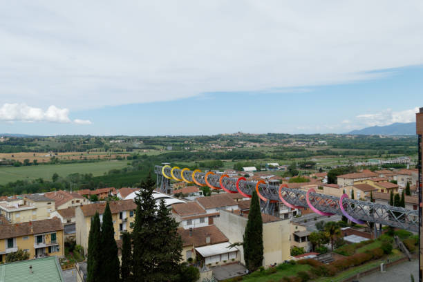 Vista panoramica di Peccioli e della campagna della Valdera